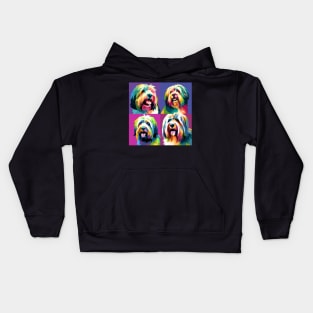 Tibetan Terrier Pop Art - Dog Lover Gifts Kids Hoodie